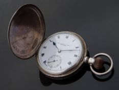 Thomas Russell & Son of Liverpool hallmarked silver keyless winding full hunter pocket watch with