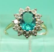 A 9ct gold ring set with paste (Size O)