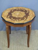 A Sorrento ware musical coffee table,