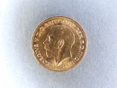 A 1912 George V gold half sovereign