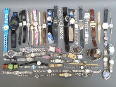 Over 50 various ladies and gentleman's wristwatches.
