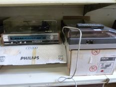 A quantity of Philips hi-fi equipment including four 532 speakers, 814 and 851 turntables,