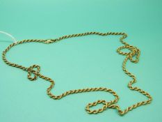 An 18ct gold necklace in a rope twist design, 16.7g.