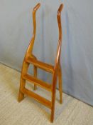 A set of rustic silver birch library steps,