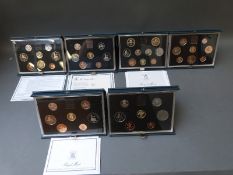 Six Royal Mint UK proof coin collection, most with certificates,