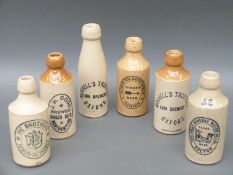 Six ginger beer bottles Oxford, Bolton, Dartmouth, Northampton, Henley on Thames,