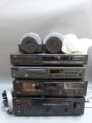 A quantity of hi-fi equipment to include Yamaha AX-400 amplifier, Yamaha K340 HX Pro tape deck,