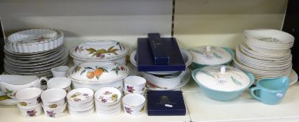 Royal Worcester Evesham dinnerware approximately 47 pieces and Crown Devon retro dinnerware,
