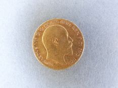 A 1905 gold half sovereign