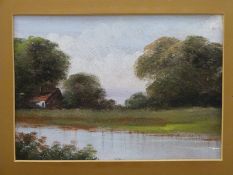 A 19thC oil on board landscape,