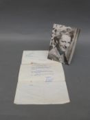 A Bing Crosby signed letter dated 1946 and a Gracie Fields signed photograph