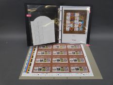 Two complete uncut press sheets of GB mini sheet stamps - 2012 House of Windsor and 2013 British