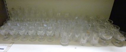 A suite of Webb Crystal drinking glasses and other glassware