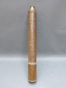 A 19thC two draw telescope with leather cover