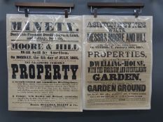 Two Victorian auction posters relating to Ashton Keynes,