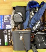 A quantity of cameras and accessories to include Olympus C-4000, Fujifilm S5700,