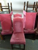 Six pink dining chairs