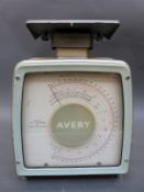 A set of Avery post office scales with decimal prices to dial,