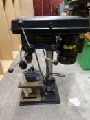 A Power Craft bench top pillar drill with vice