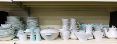 A large quantity of Poole Pottery dinner and tea ware, including cruet, tureens,