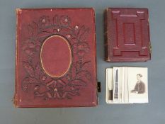 Two Victorian photo albums and contents,