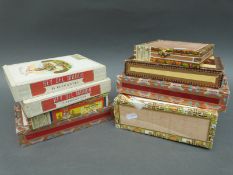 Eight various mid to late 20thC Cuban cigar boxes