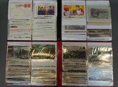 Eight albums of postcards including humorous, actresses,