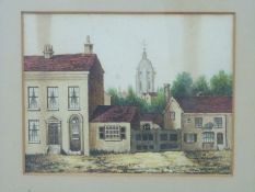 Georgian watercolour, Birmingham Post Office 1767, indistinct signature possibly W.C.