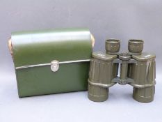 A cased pair of Marine 7 x 50 binoculars