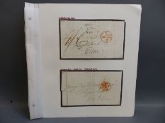 A comprehensive collection on loose album pages of Scotland pre-stamp covers,