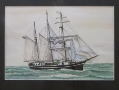 Paul Deacon watercolour of the Schooner Regina Mavis,