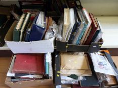 Six boxes of all world albums and loose stamps