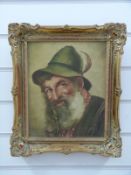 Oil on canvas Austrian or similar gentleman, indistinctly signed lower left,