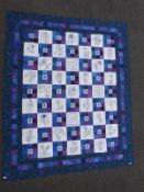 Carol Phillipson 'blue floral delight' patchwork quilt