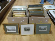 Forty mainly Industrial Revolution interest prints and etchings including mills, canals,