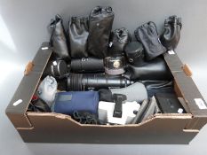 A large collection of SLR camera lenses to inlude Russian Tair 35 4, 5/300, Sunagor 1:8 f = 500mm,