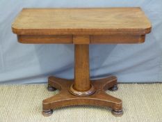 A 19thC mahogany fold over card table (H72 x W91 x D45cm)