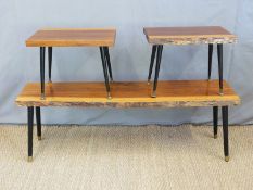 A nest of three retro 1960s coffee tables,