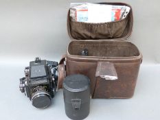 A Mamiya 645 camera with Mamiya-Sekor 1:2.
