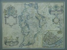 A framed map 'the Irish Province of Connaught c1610',