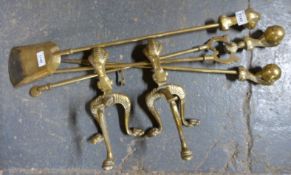 A brass companion set and dgos,