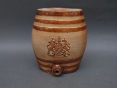 Four Doulton Lambeth bar top stoneware dispensers or barrels