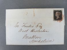 A penny black on cover LH Plate 7,