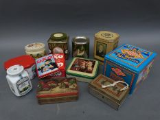 A large quantity of vintage tins to include Edward Sharp & Sons, Jacobs biscuits, Crawford,