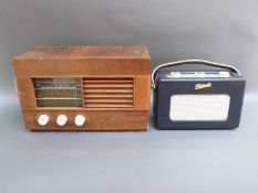A Roberts transistor radio model No R200 together with an Amplion Delegate valve radio.