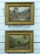 A pair of 19thC oil on canvas landscapes one 'On the Elan Whayader' the other 'Loch Awe' believed