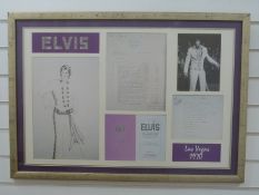 Elvis Presley Las Vegas 1970 framed montage,