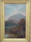 Late 19th/early 20thC oil on canvas highland landscape,