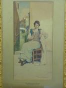 Walter J Morgan RBA (1847-1924) 'Una Signorina de Venezio', lady in Venetian setting with canal,
