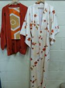 A long Japanese silk kimono,